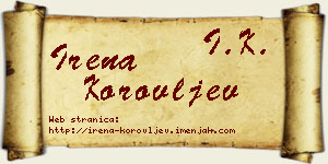 Irena Korovljev vizit kartica